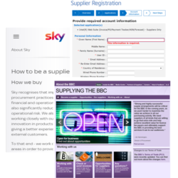 Supplier chain management competitor analysis including Sky and BBC